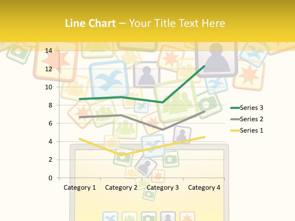A Laptop With Social Icons Coming Out Of It PowerPoint Template