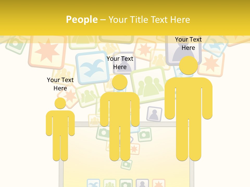 A Laptop With Social Icons Coming Out Of It PowerPoint Template