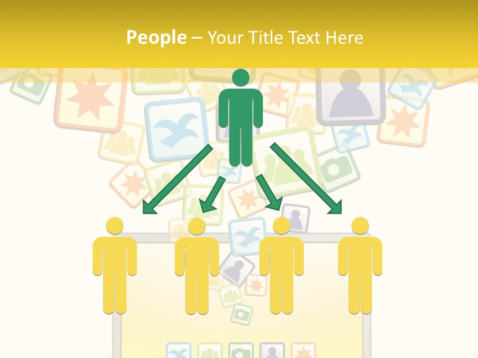 A Laptop With Social Icons Coming Out Of It PowerPoint Template