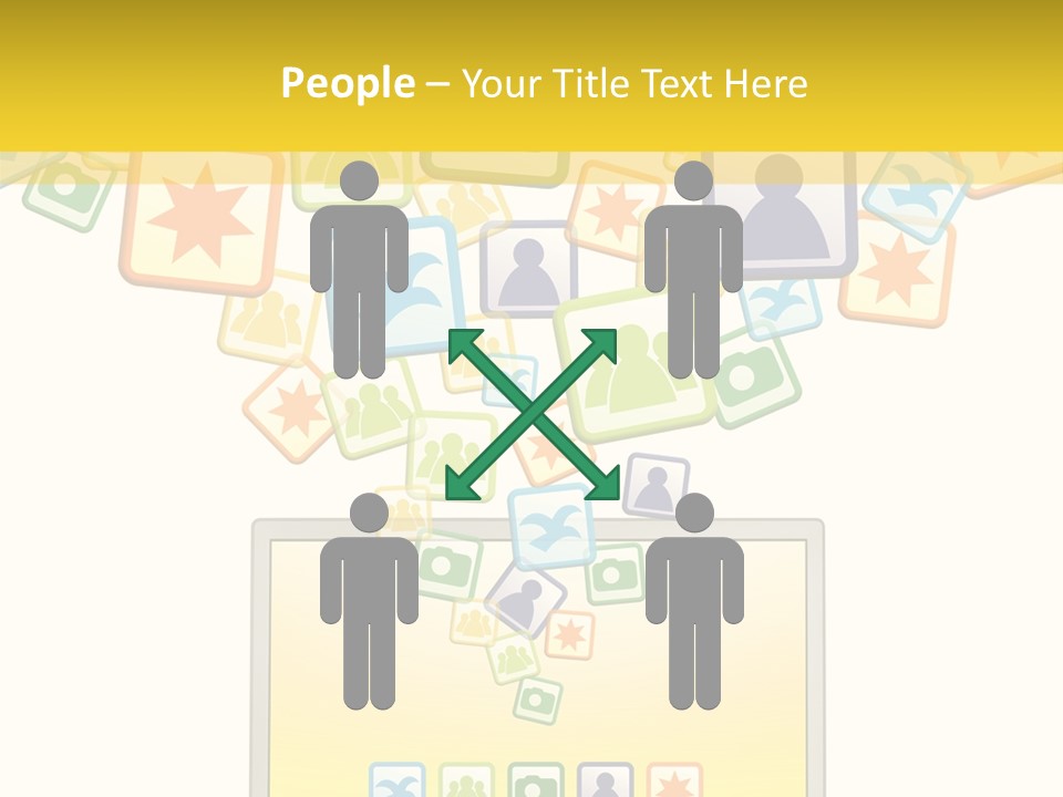 A Laptop With Social Icons Coming Out Of It PowerPoint Template
