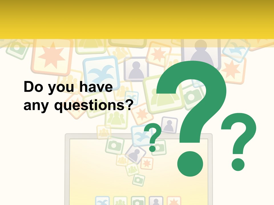 A Laptop With Social Icons Coming Out Of It PowerPoint Template