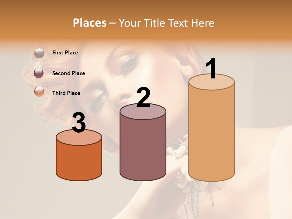 Cosmetics Girl Posing PowerPoint Template