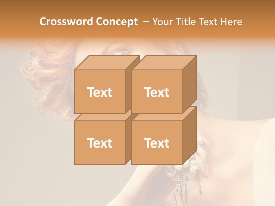 Cosmetics Girl Posing PowerPoint Template