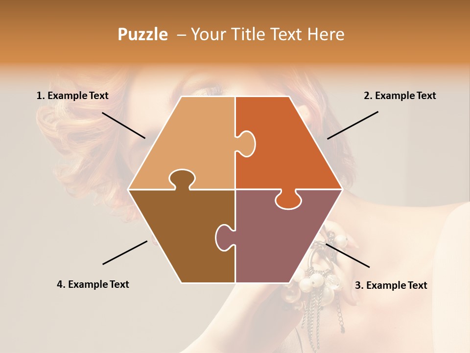 Cosmetics Girl Posing PowerPoint Template