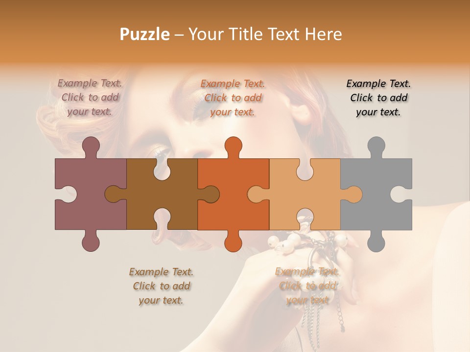 Cosmetics Girl Posing PowerPoint Template