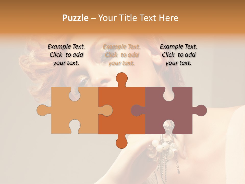 Cosmetics Girl Posing PowerPoint Template