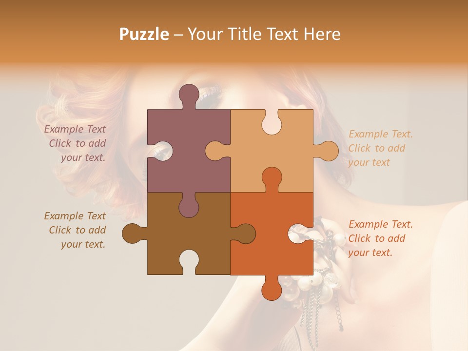 Cosmetics Girl Posing PowerPoint Template