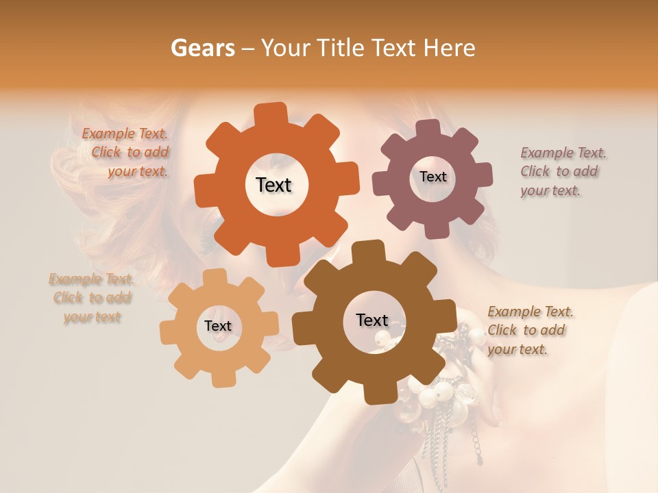 Cosmetics Girl Posing PowerPoint Template