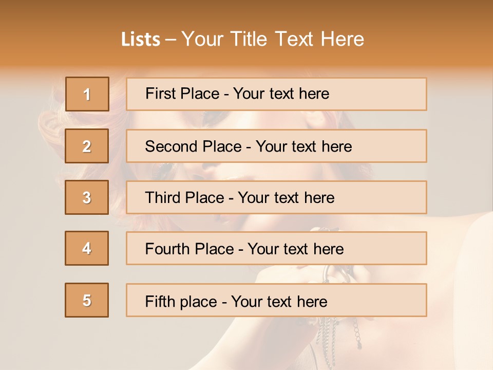 Cosmetics Girl Posing PowerPoint Template