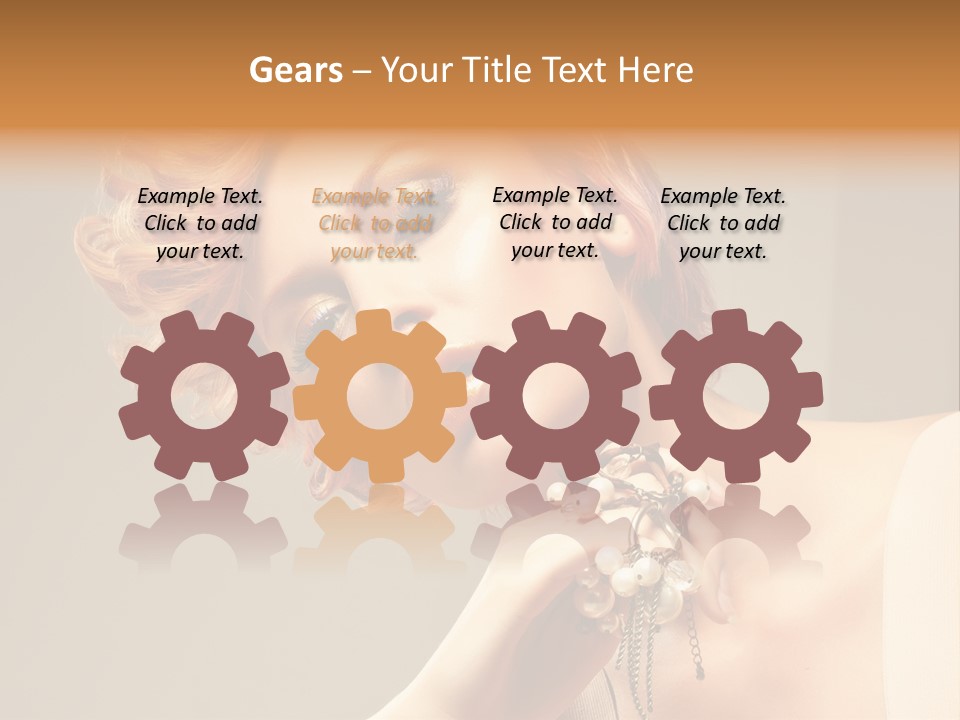 Cosmetics Girl Posing PowerPoint Template