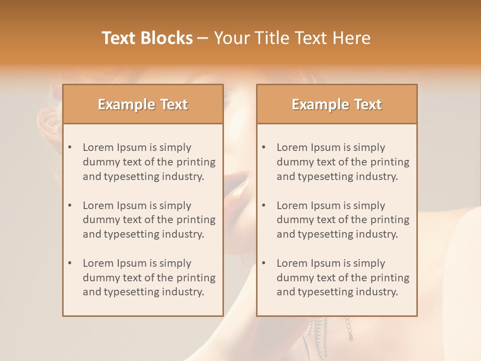 Cosmetics Girl Posing PowerPoint Template