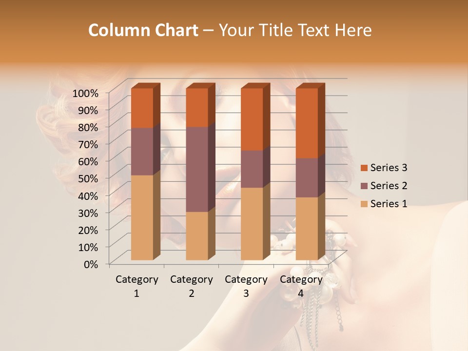 Cosmetics Girl Posing PowerPoint Template