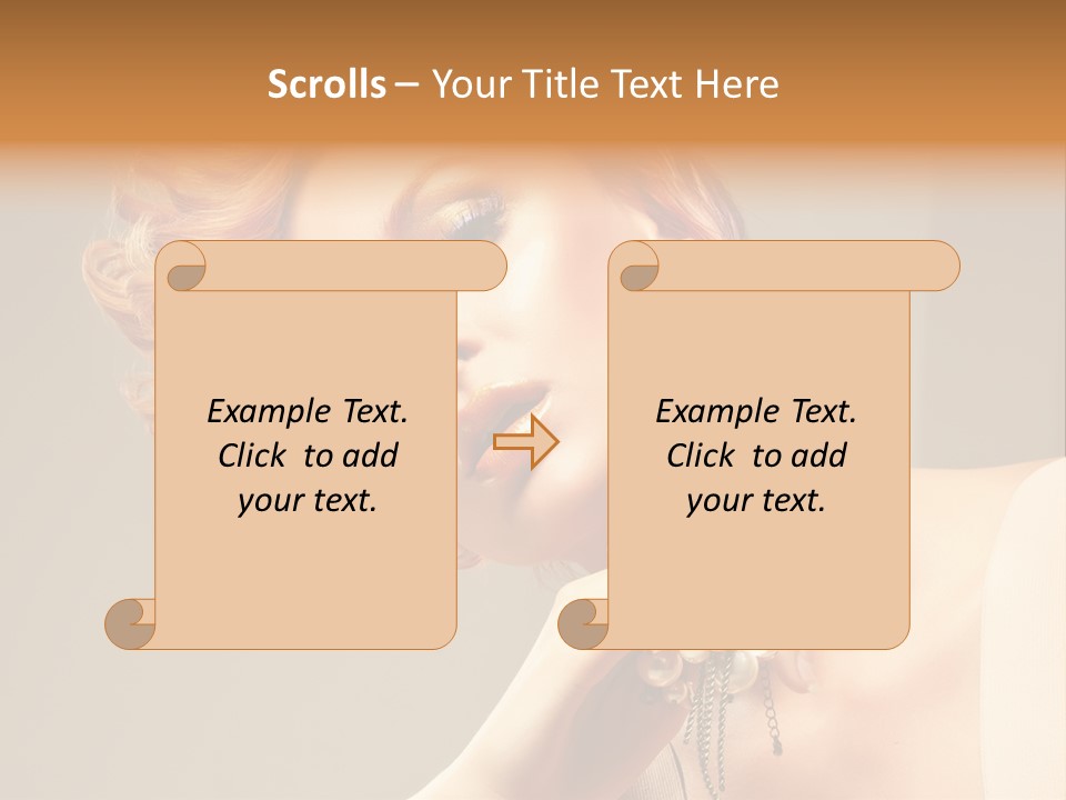 Cosmetics Girl Posing PowerPoint Template