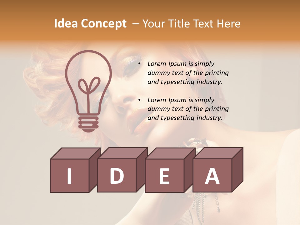 Cosmetics Girl Posing PowerPoint Template