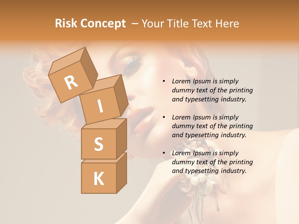 Cosmetics Girl Posing PowerPoint Template