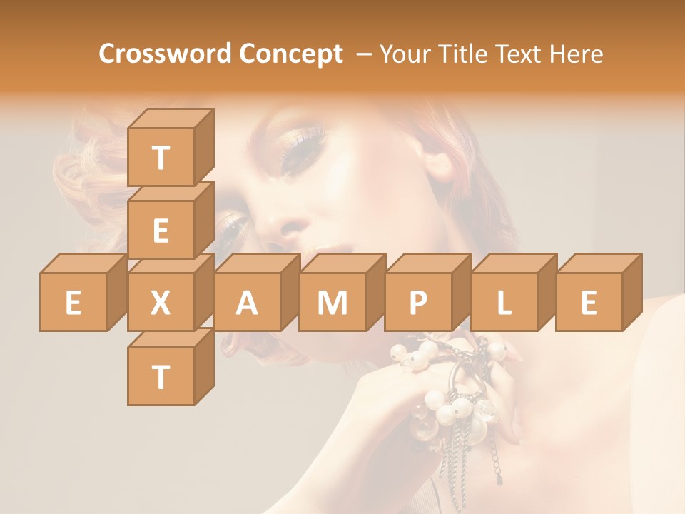 Cosmetics Girl Posing PowerPoint Template