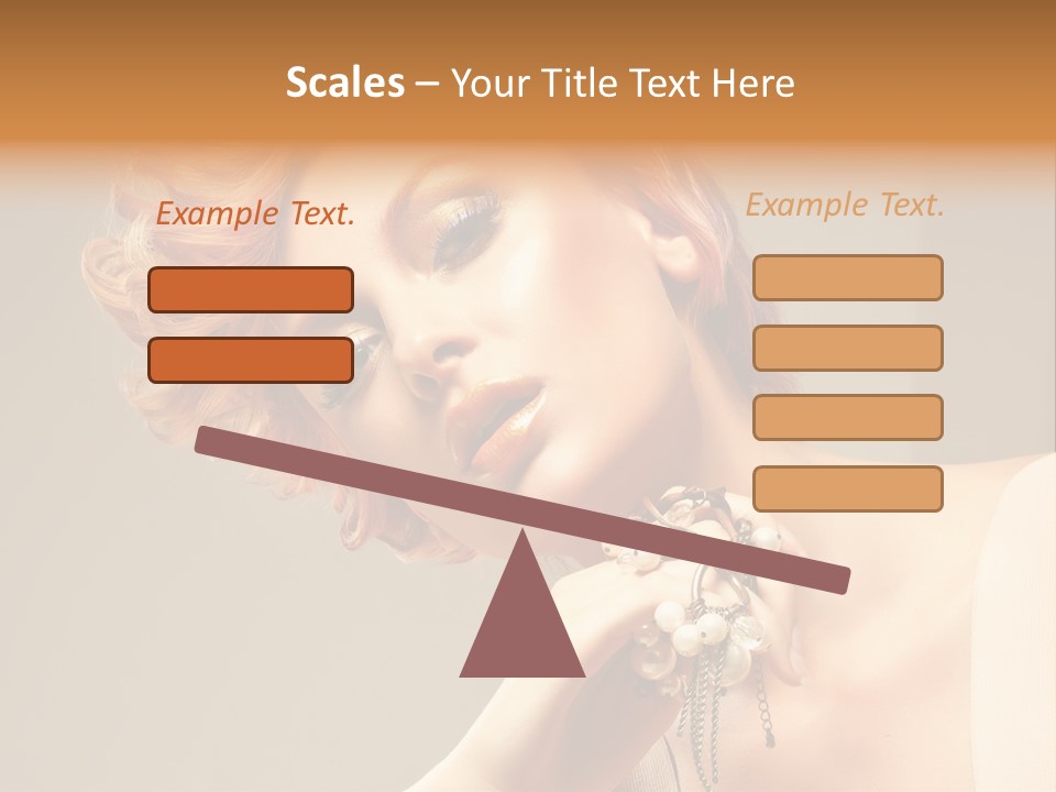 Cosmetics Girl Posing PowerPoint Template