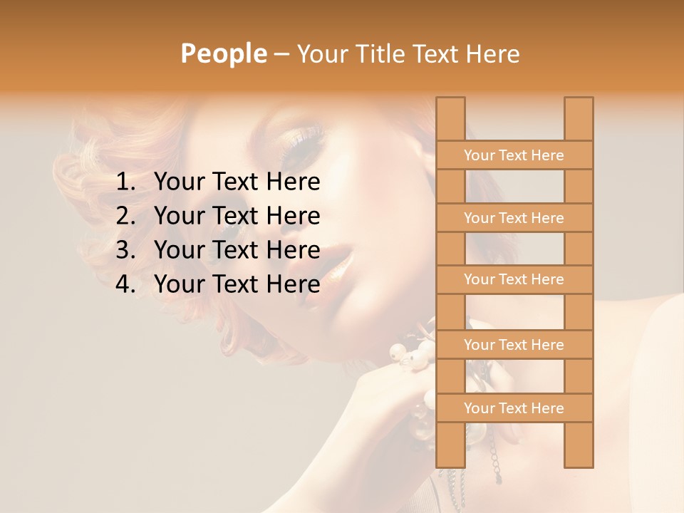 Cosmetics Girl Posing PowerPoint Template