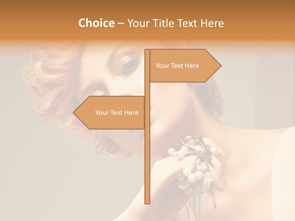 Cosmetics Girl Posing PowerPoint Template