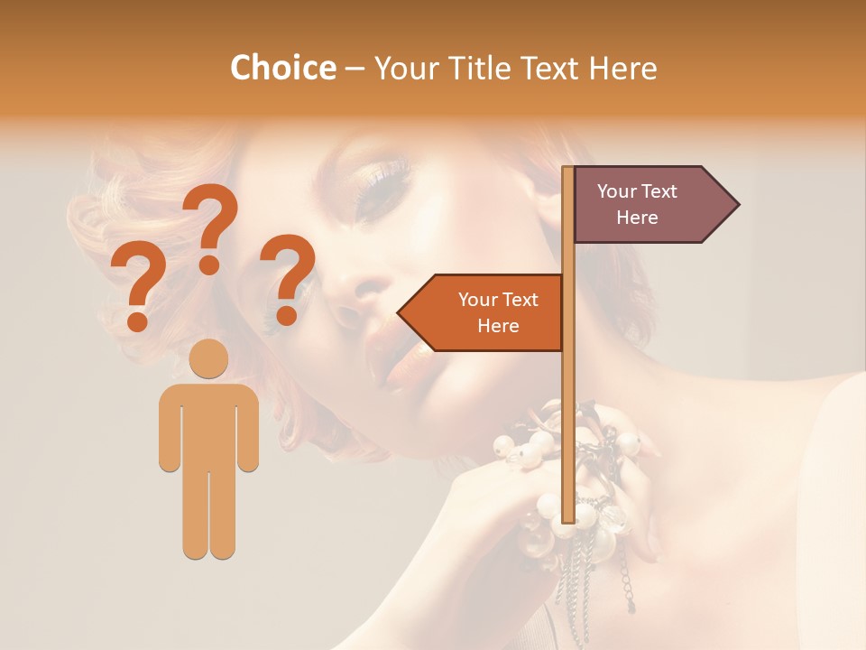 Cosmetics Girl Posing PowerPoint Template