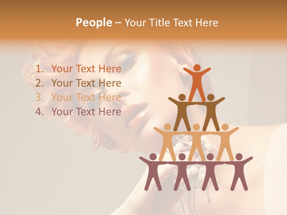 Cosmetics Girl Posing PowerPoint Template