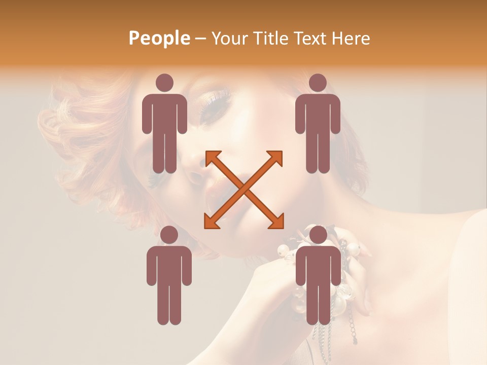 Cosmetics Girl Posing PowerPoint Template