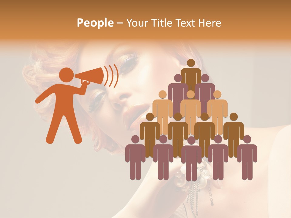 Cosmetics Girl Posing PowerPoint Template