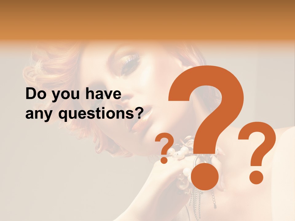 Cosmetics Girl Posing PowerPoint Template