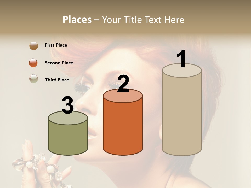 Cosmetics Girl Posing PowerPoint Template