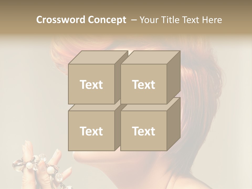 Cosmetics Girl Posing PowerPoint Template