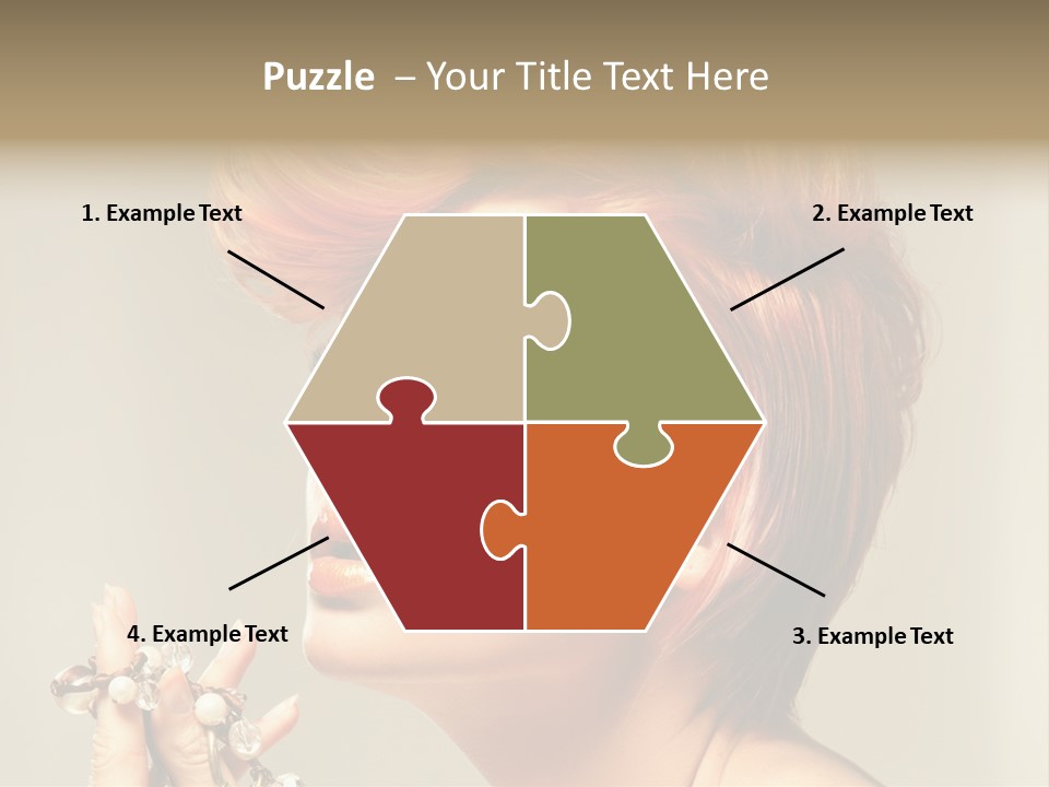 Cosmetics Girl Posing PowerPoint Template