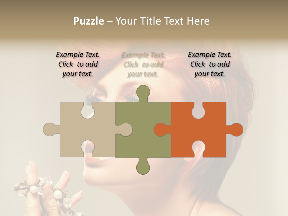 Cosmetics Girl Posing PowerPoint Template