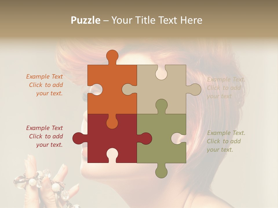 Cosmetics Girl Posing PowerPoint Template