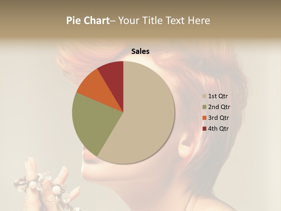 Cosmetics Girl Posing PowerPoint Template