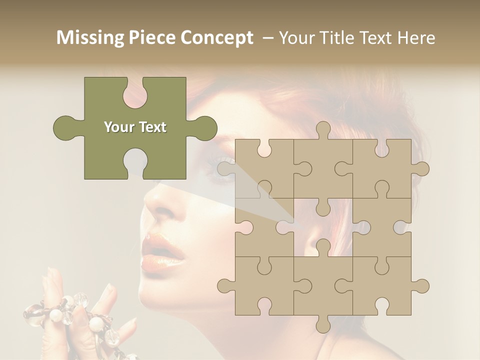 Cosmetics Girl Posing PowerPoint Template