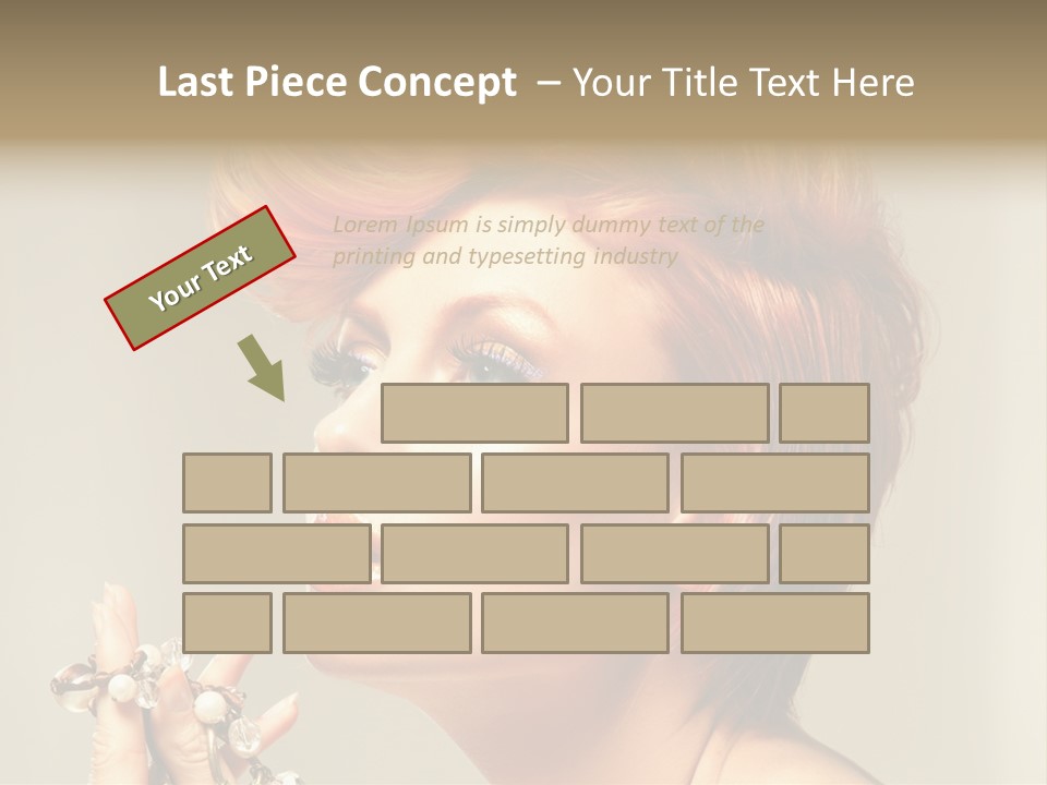 Cosmetics Girl Posing PowerPoint Template