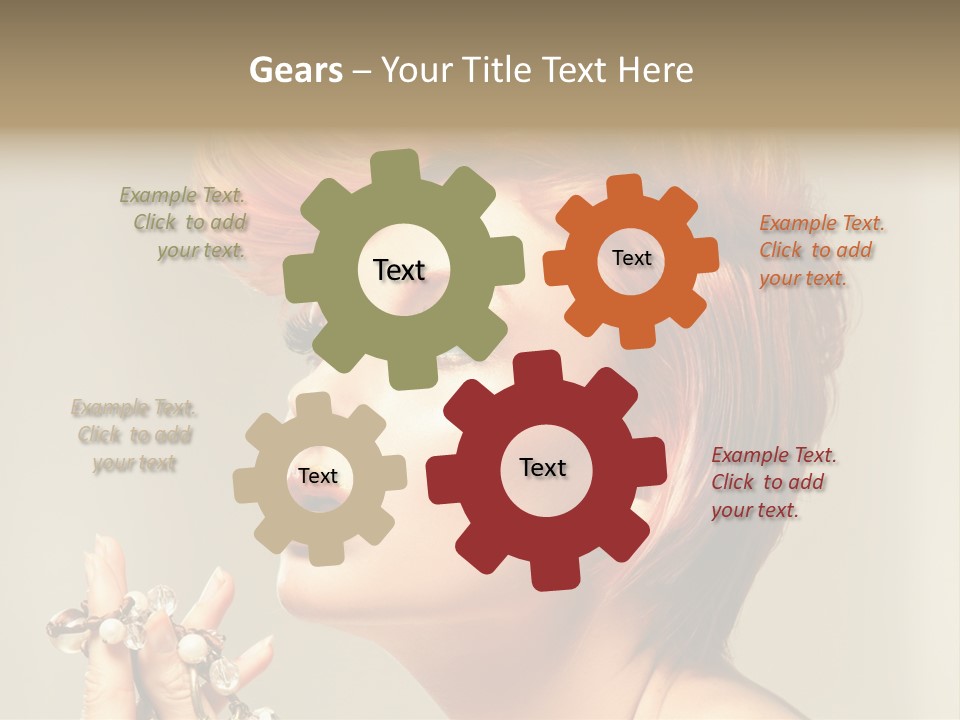 Cosmetics Girl Posing PowerPoint Template