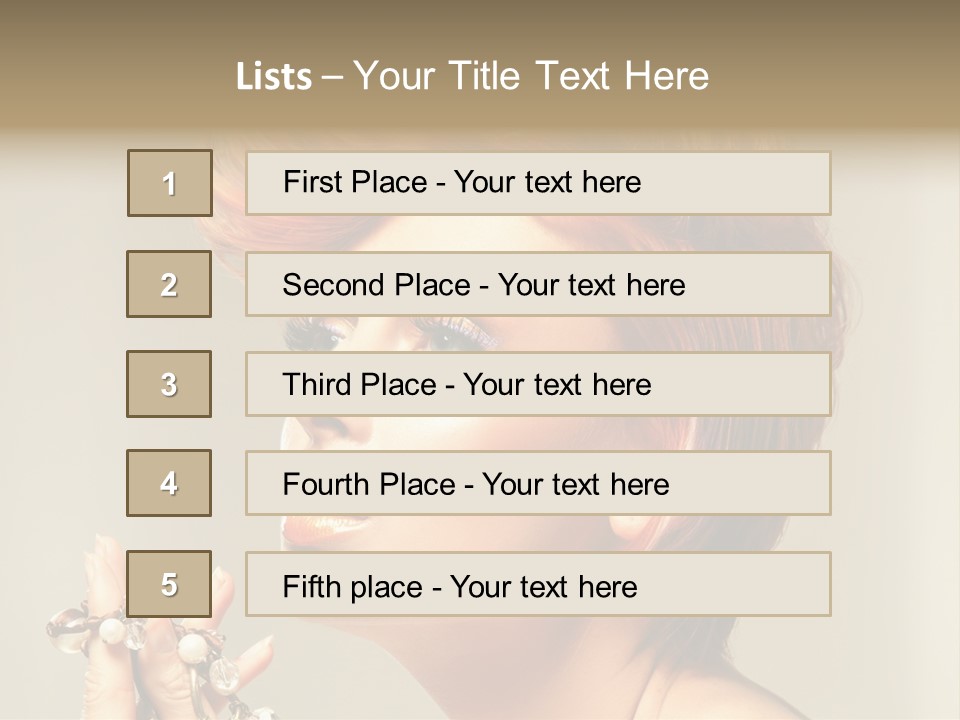 Cosmetics Girl Posing PowerPoint Template