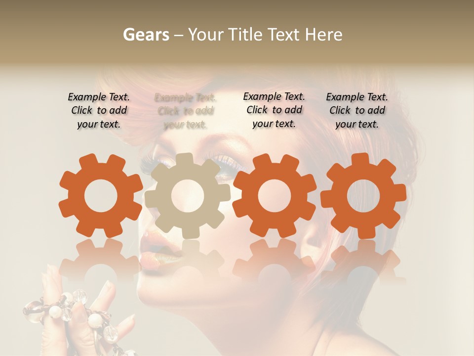 Cosmetics Girl Posing PowerPoint Template