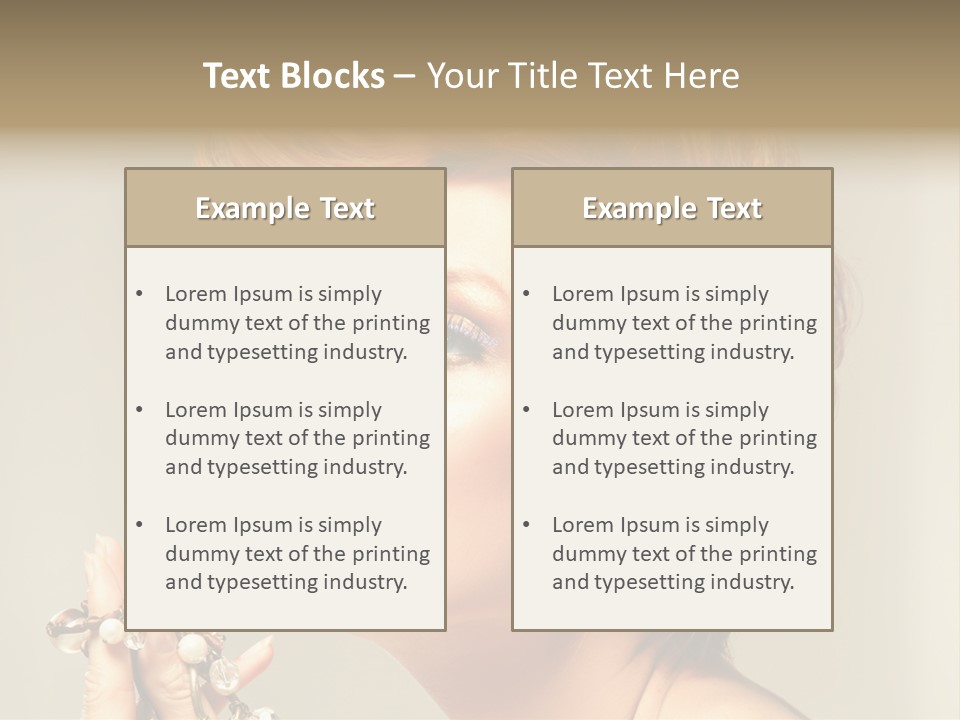 Cosmetics Girl Posing PowerPoint Template