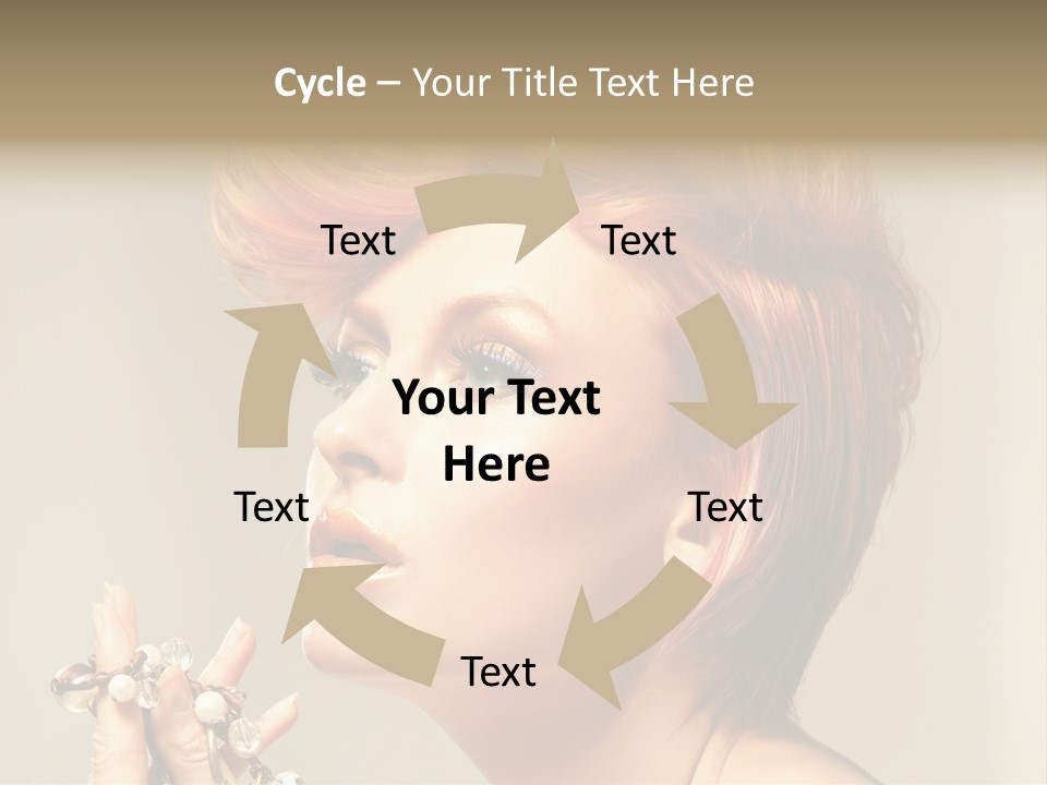 Cosmetics Girl Posing PowerPoint Template