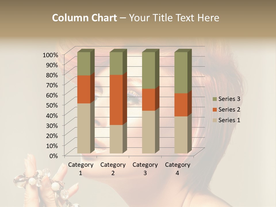 Cosmetics Girl Posing PowerPoint Template