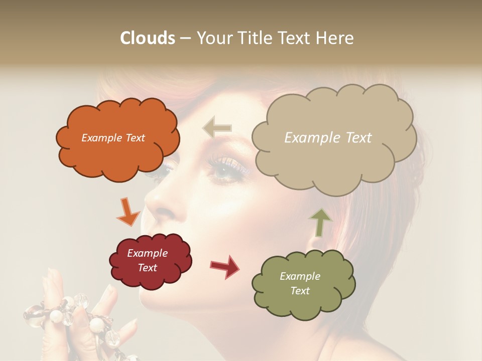 Cosmetics Girl Posing PowerPoint Template