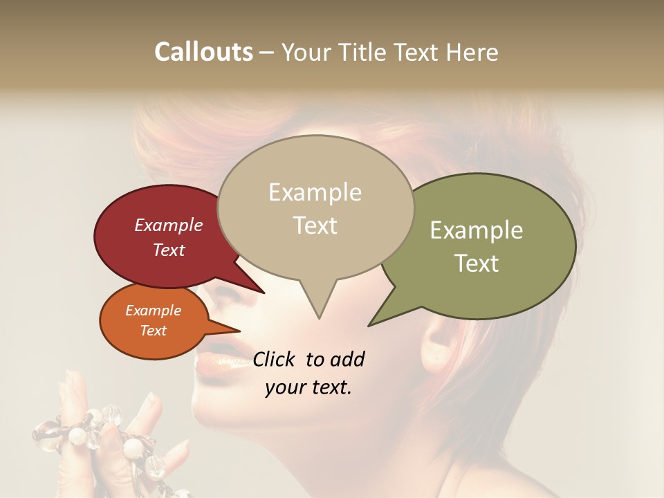 Cosmetics Girl Posing PowerPoint Template