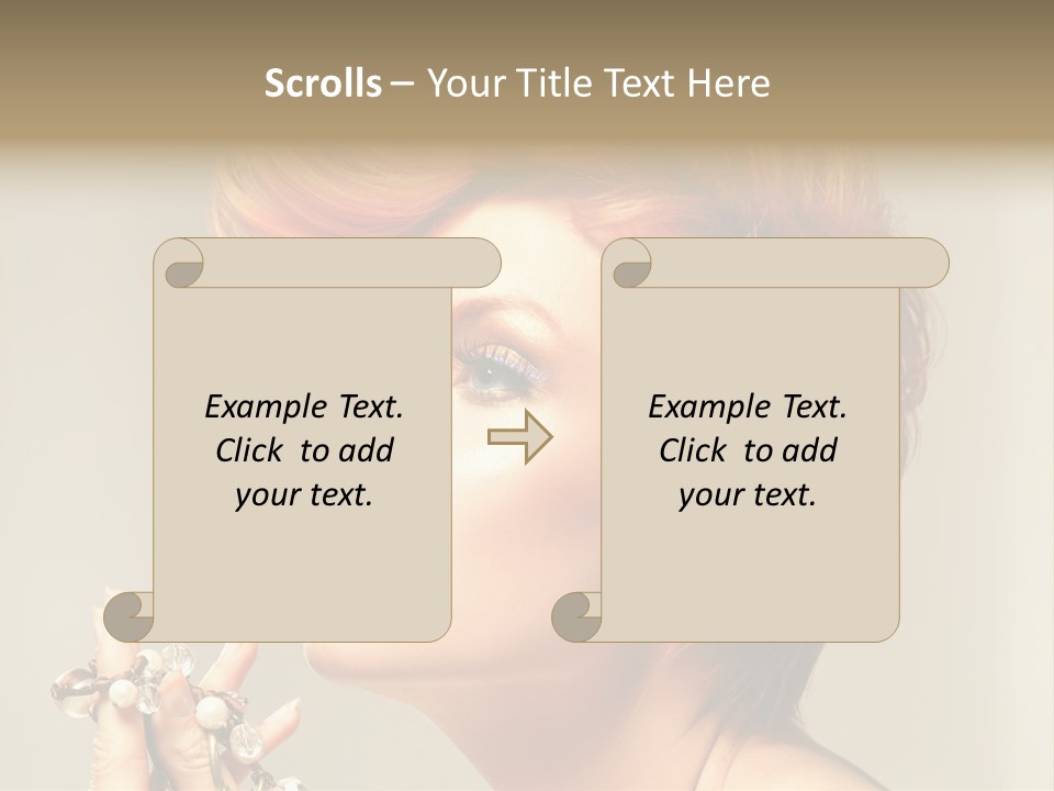 Cosmetics Girl Posing PowerPoint Template