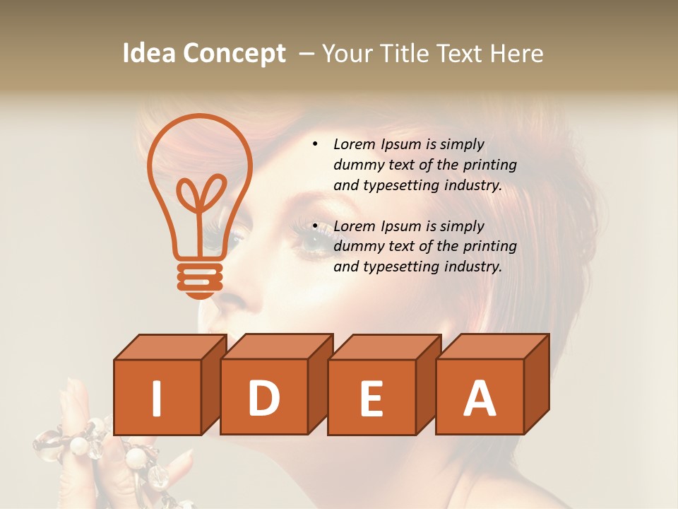 Cosmetics Girl Posing PowerPoint Template