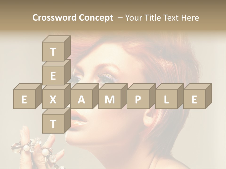 Cosmetics Girl Posing PowerPoint Template