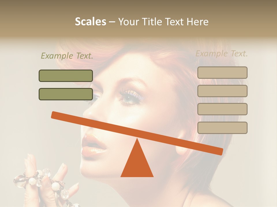 Cosmetics Girl Posing PowerPoint Template