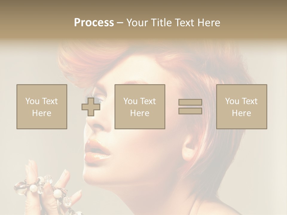 Cosmetics Girl Posing PowerPoint Template
