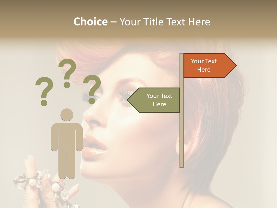 Cosmetics Girl Posing PowerPoint Template
